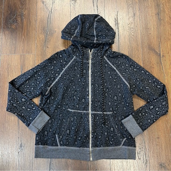 Sundry equinox animal print zip up hooded sweatshirt SZ 2/MED - Picture 1 of 4